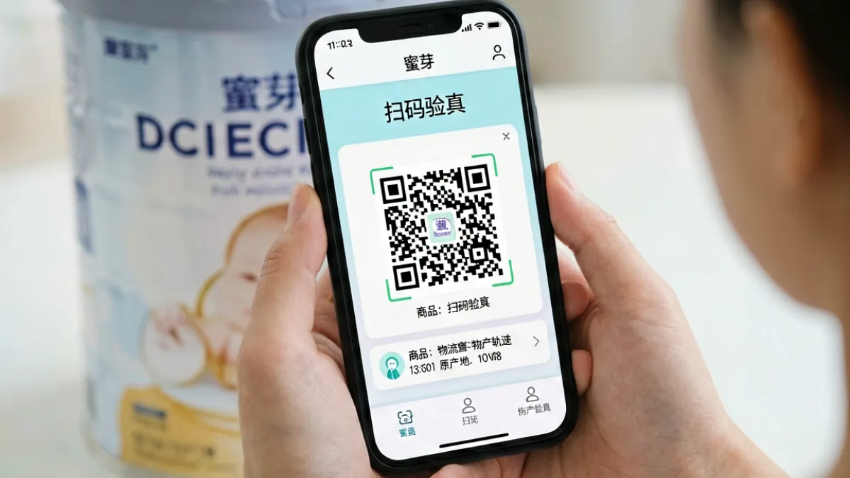 用户在蜜芽网站官方APP扫描商品溯源码核验正品的操作步骤截图